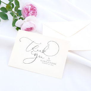Editable Colour Cute Script Calligraphy Thank You