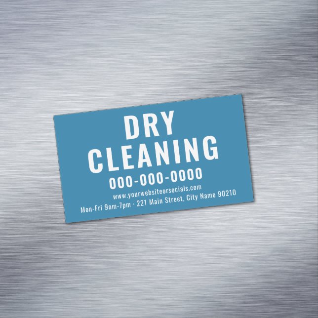 Editable Colour Dry Cleaning Business Magnetic Car Card (In Situ)