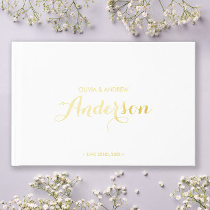 Editable Colour Elegant and Modern Wedding Script Guest Book