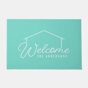 Editable Colour Family Name House Welcome Doormat