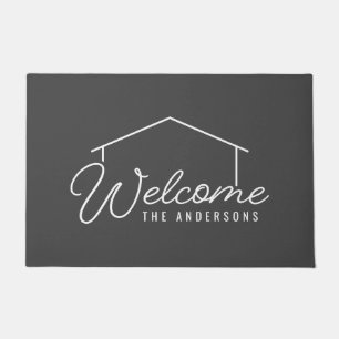 Editable Colour Family Name House Welcome Doormat