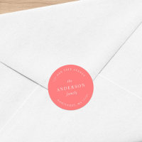 Editable Colour Family Name Return Address Modern