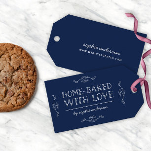 Editable Colour Flourishes Home Baked With Love Gift Tags