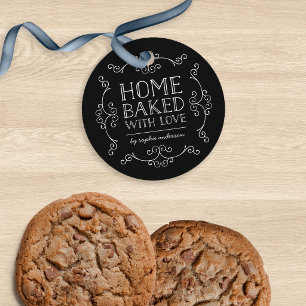 Editable Colour Flourishes Home Baked With Love Ta Favour Tags