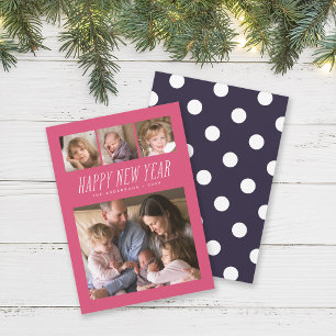 Editable Colour Happy New Year Photo Card