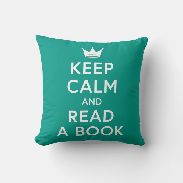 Editable Colour Keep Calm and Read a Book Bookish Cushion (Front)