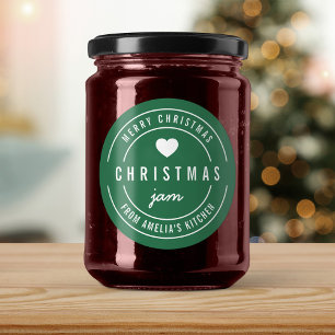 EDITABLE Colour Kitchen Merry Christmas Jam Classic Round Sticker