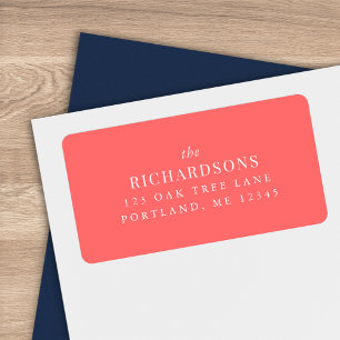Editable Colour Last Name Classic Return Address Label
