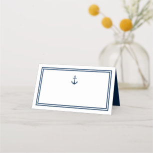 Editable Colour Modern Classic Anchor Place Card