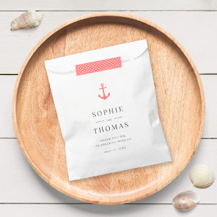 Editable Colour Modern Classic Anchor Wedding  Favour Bags