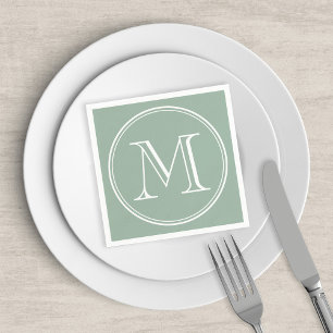 Editable Colour Modern Classic Round White Napkin