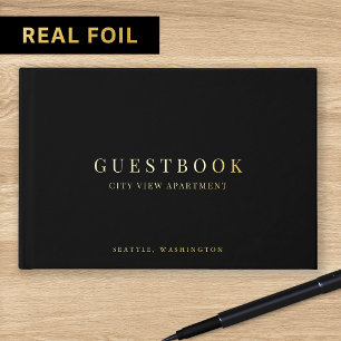 Editable Colour Modern Classic Vacation Home Renta Guest Book