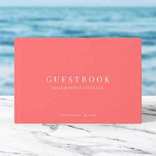 Editable Colour Modern Classic Vacation Home Renta Guest Book