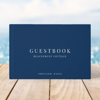 Editable Colour Modern Classic Vacation Home Renta Guest Book