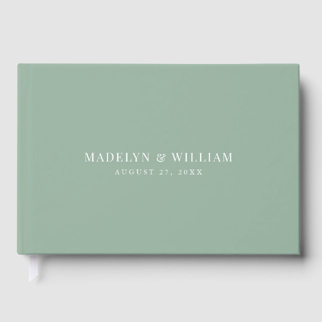 Editable Colour Modern Classic Wedding Guest Book (Front)