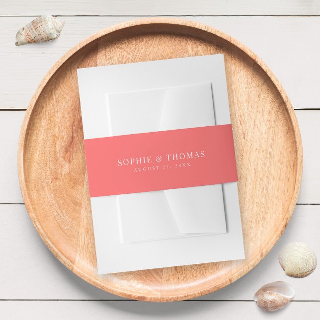 Editable Colour Modern Classic Wedding Invitation Belly Band (Creator Uploaded)