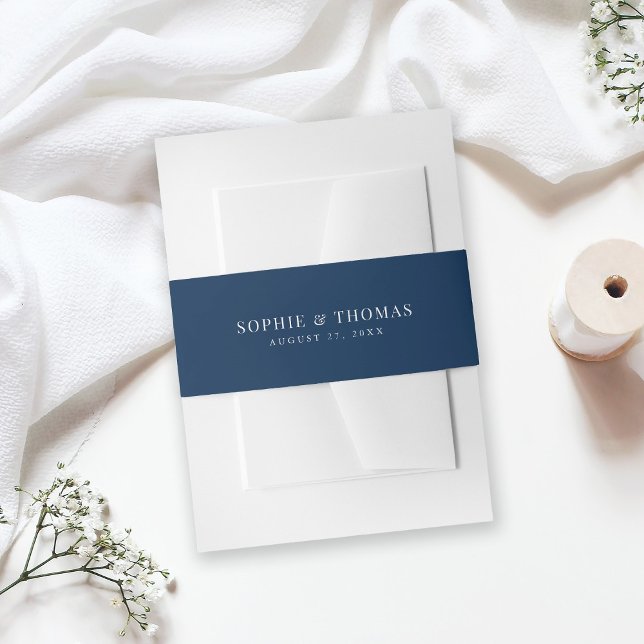 Editable Colour Modern Classic Wedding Invitation Belly Band (Creator Uploaded)