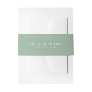 Editable Colour Modern Classic Wedding Invitation Belly Band