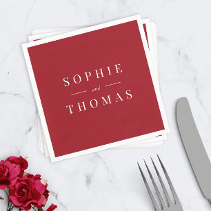 Editable Colour Modern Classic Wedding Napkin