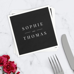Editable Colour Modern Classic Wedding Napkin