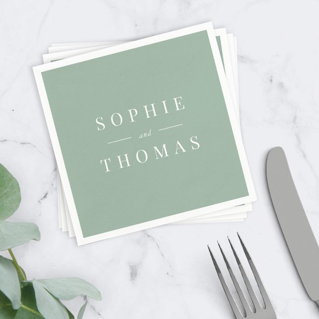 Editable Colour Modern Classic Wedding Napkin (Creator Uploaded)