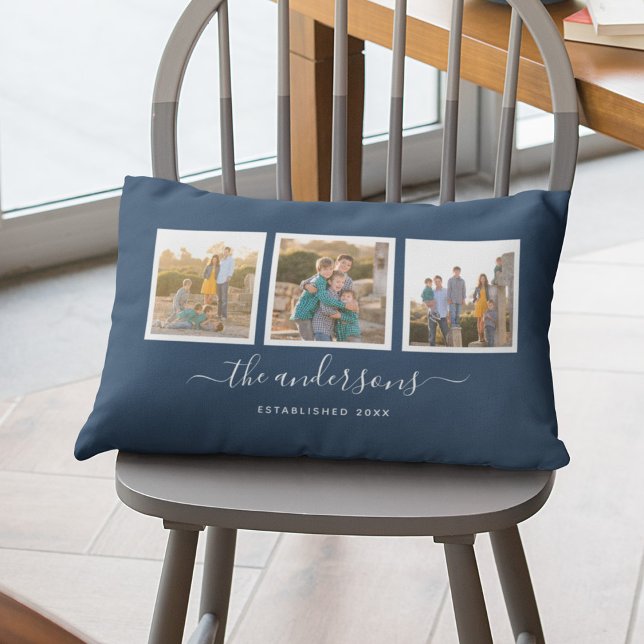 Editable Colour Name Calligraphy Photo Collage Lumbar Cushion (Creator Uploaded)