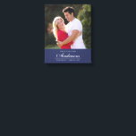 Editable Colour Name Cursive Family Name Photo Canvas Print<br><div class="desc">Elegant Cursive Family Name Photo wrapped canvas print with editable background colour (click customise to change colour) featuring your family name in an elegant cursive font and below a thin line, state the title for your photo like when your family was established or when photo was taken. Makes a great...</div>