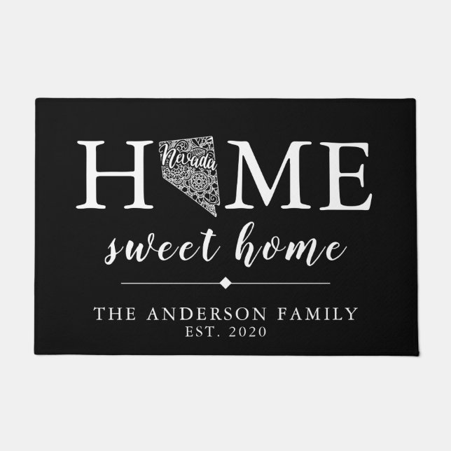 Editable Colour NEVADA Personalised State Doormat (Front)
