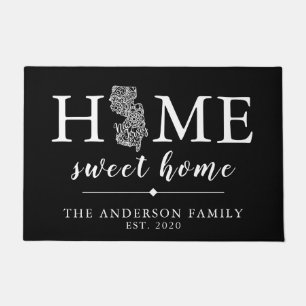 Editable Colour NEW JERSEY Personalised State Doormat