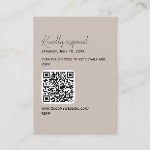 Editable Colour QR Code RSVP Card