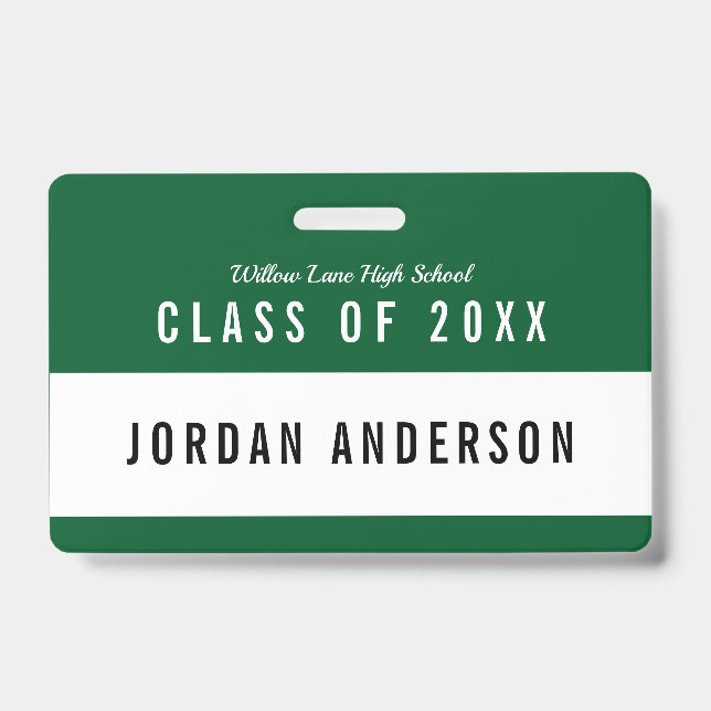 Editable Colour School Class Reunion Name ID Badge (Front)