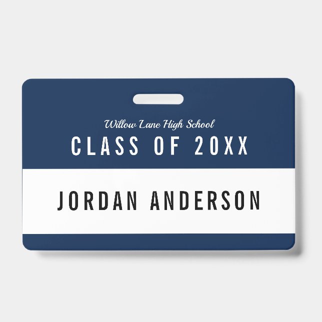 Editable Colour School Class Reunion Name ID Badge (Front)