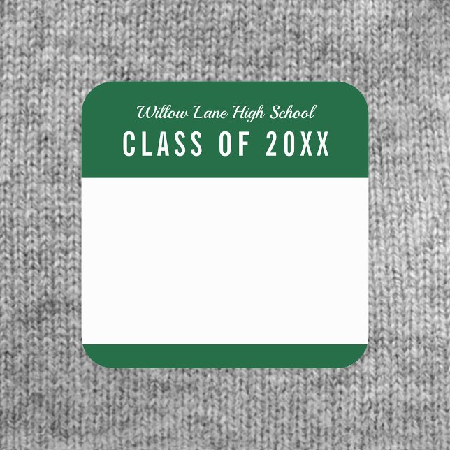 Editable Colour School Class Reunion Name Square Sticker (Creator Uploaded)