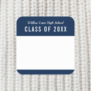 Editable Colour School Class Reunion Name Square Sticker