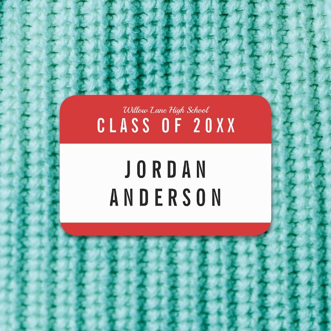 Editable Colour School Class Reunion Name Tag (Creator Uploaded)