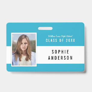 Editable Colour School Class Reunion Photo Name ID Badge