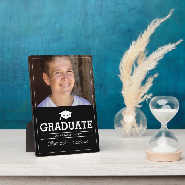 Editable Colour Simple Photo Graduation Plaque (Side)