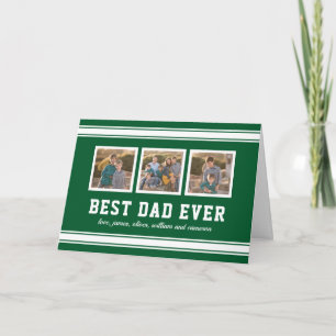 Editable Colour Sporty Best Dad Ever Photo Collage Card