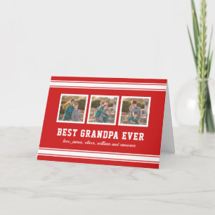 Editable Colour Sporty Best Grandpa Ever Photo Card