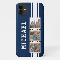 Editable Colour Sporty Varsity White Stripes Photo