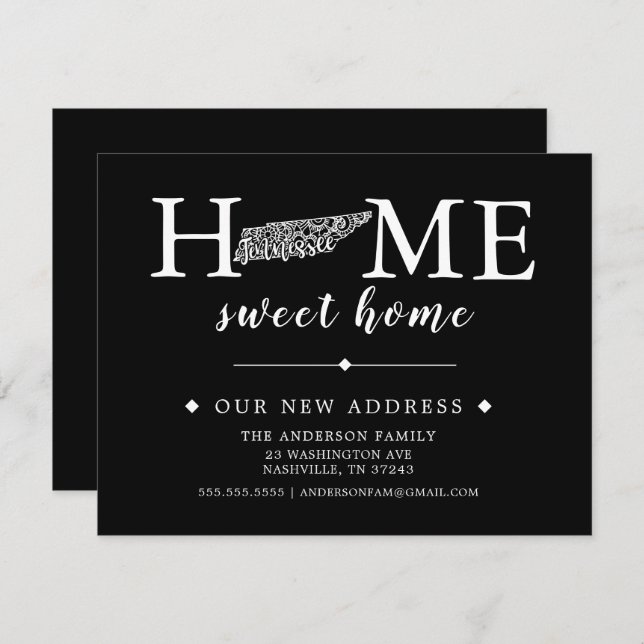 Editable Colour TENNESSEE  Moving Announcement (Front/Back)