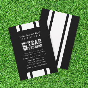 Editable Colour Varsity 5 Year Class Reunion Invitation