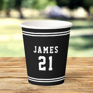 Editable Colour Varsity Add Name Number Paper Cups