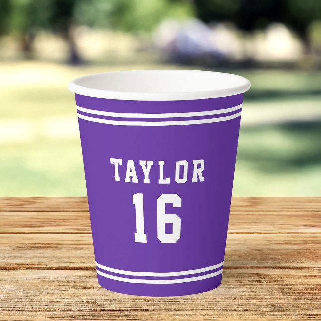 Editable Colour Varsity Add Name Number Paper Cups (Creator Uploaded)