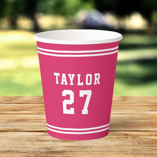 Editable Colour Varsity Add Name Number Paper Cups (Creator Uploaded)