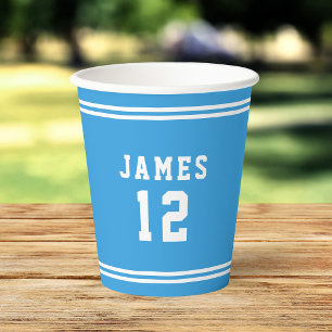 Editable Colour Varsity Add Name Number Paper Cups