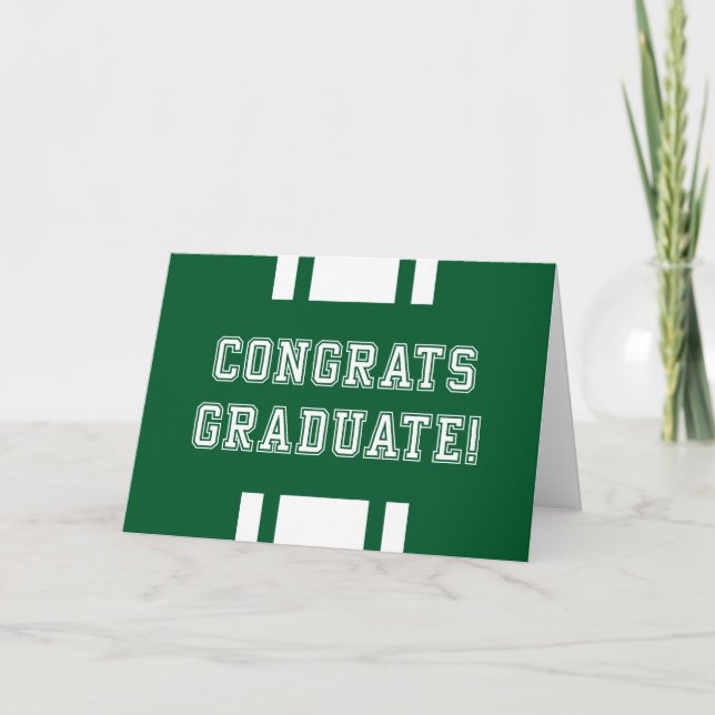 Editable Colour Varsity Congrats Graduate Card (Front)