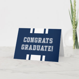 Editable Colour Varsity Congrats Graduate Card