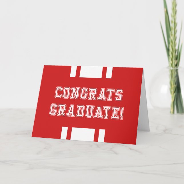 Editable Colour Varsity Congrats Graduate Card (Front)