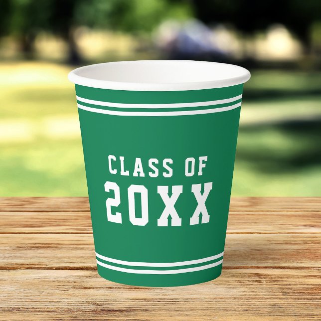 Editable Colour Varsity Graduating Class Year Pape Paper Cups (Creator Uploaded)